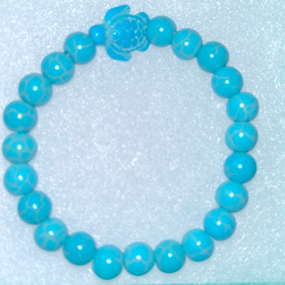 Turquoise Crystal Natural Turtle 🐢 6-8” Bracelet - Picture 6 of 6